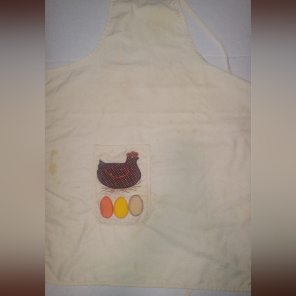 Kitchen Apron Antique Chicken Apron with Egg Design